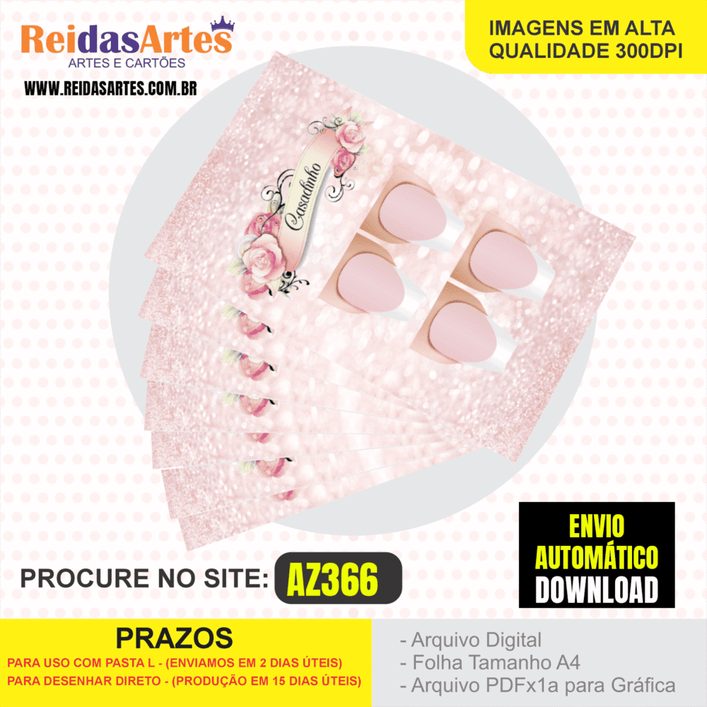 Arte em PDF - Casadinha 9x5cm - Arquivo para Gráfica e Casa - AZ366 2
