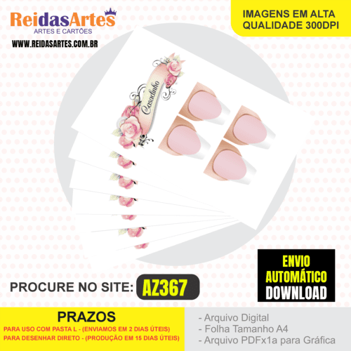 Arte em PDF - Casadinha 9x5cm - Arquivo para Gráfica e Casa - AZ367 2