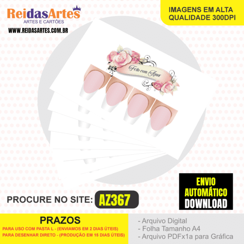 Arte em PDF - Casadinha 9x5cm - Arquivo para Gráfica e Casa - AZ367 3