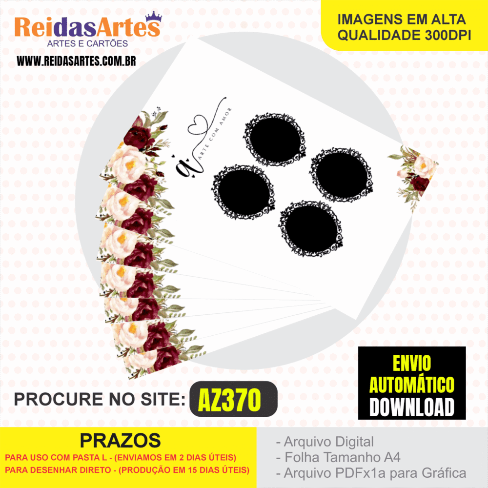 Arte em PDF - Casadinha 9x5cm - Arquivo para Gráfica e Casa - AZ370-2