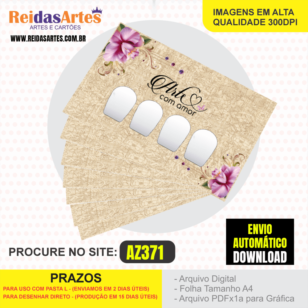 Arte em PDF - Casadinha 9x5cm - Arquivo para Gráfica e Casa - AZ371 3