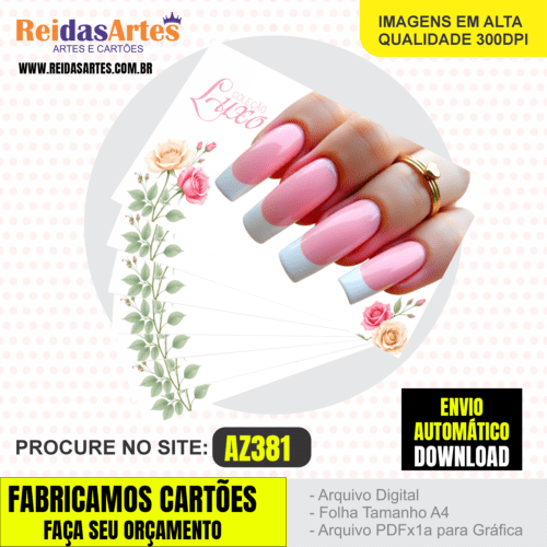 Arte em PDF - Casadinha 9x5cm - Arquivo para Gráfica e Casa - AZ381 4