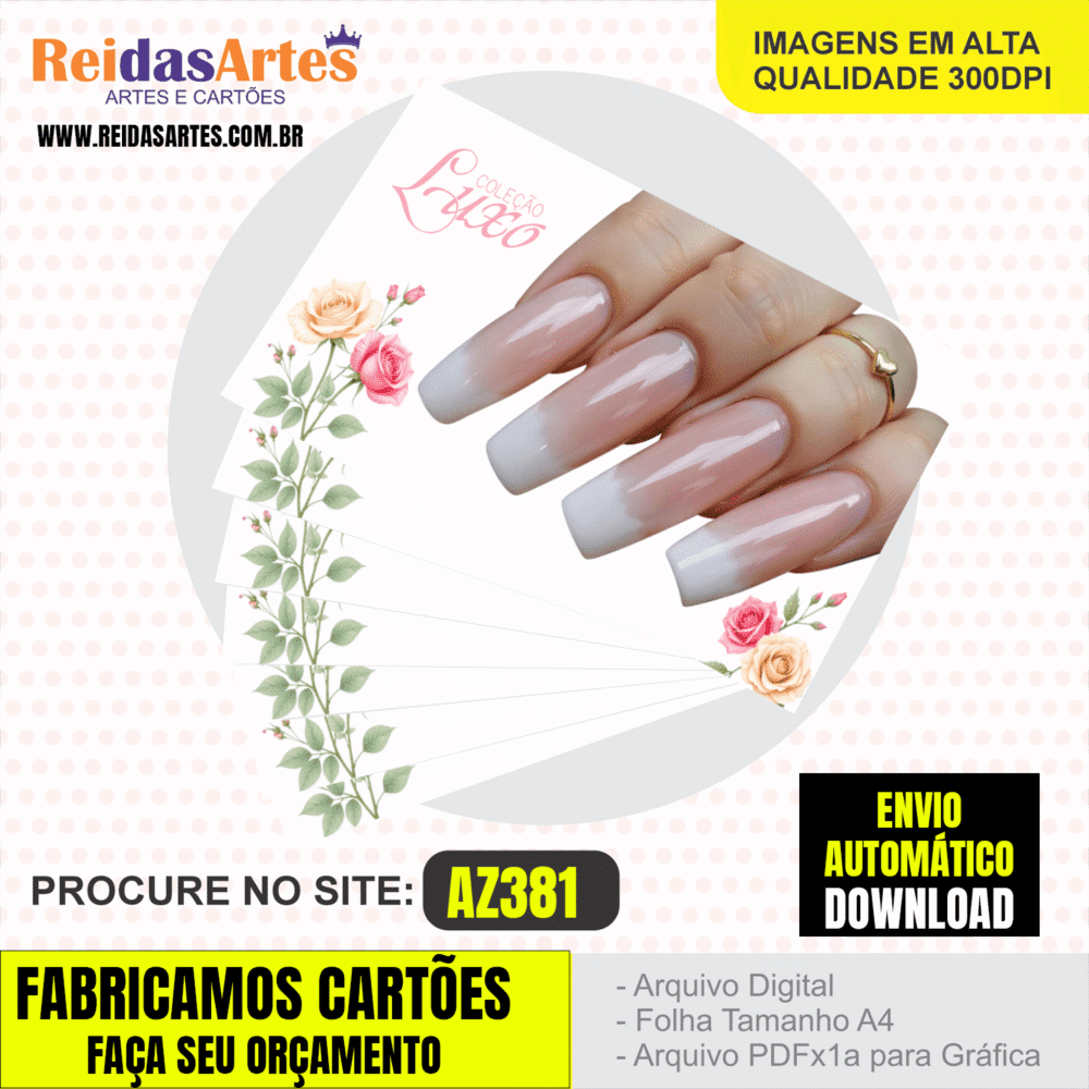 Arte em PDF - Casadinha 9x5cm - Arquivo para Gráfica e Casa - AZ381 5