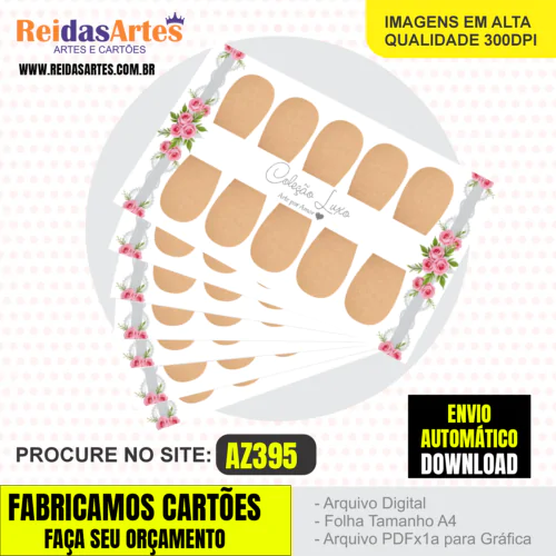 Kit 20 Artes 5 Pares 9x5cm - AZ395 - Imagem 18
