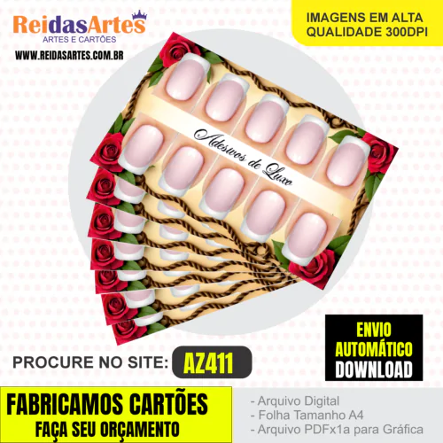 Kit 10 Artes 5 Pares 9x5cm - AZ411 - Imagem 6