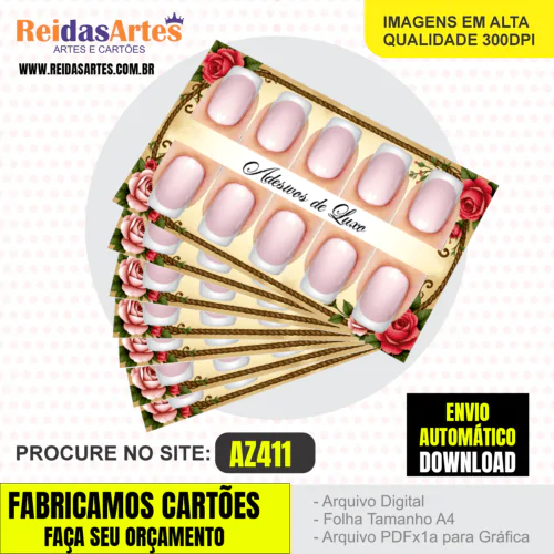 Kit 10 Artes 5 Pares 9x5cm - AZ411 - Imagem 4