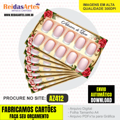 Kit 10 Artes 5 Pares 9x5cm - AZ412 - Imagem 4