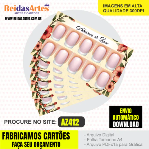 Kit 10 Artes 5 Pares 9x5cm - AZ412 - Imagem 3