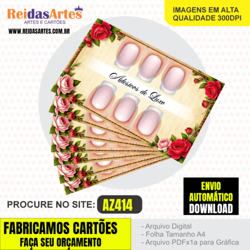 Kit 10 Artes 3 Pares 9x5cm - AZ414 - Imagem 3