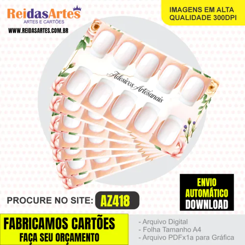 Kit 10 Artes 5 Pares 9x5cm - AZ418 - Imagem 8