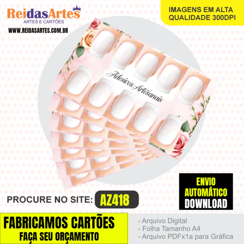 Kit 10 Artes 5 Pares 9x5cm - AZ418 - Imagem 4