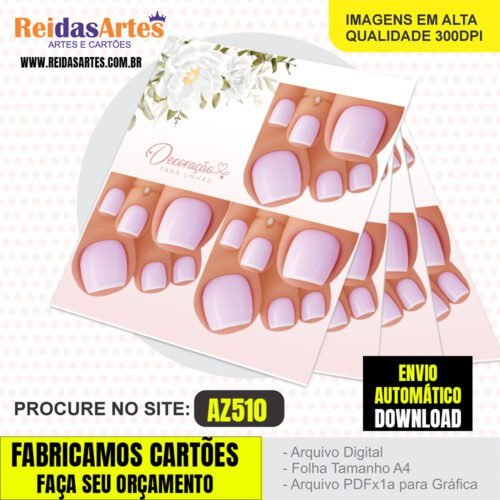 Arte em PDF – Mini 3 Pares Pé 9x10cm AZ510 4
