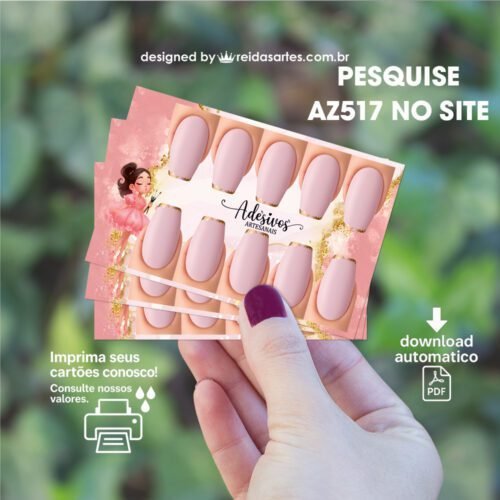 Kit com 24 Artes em PDF 5 Pares 9x5cm - AZ517 - Imagem 24
