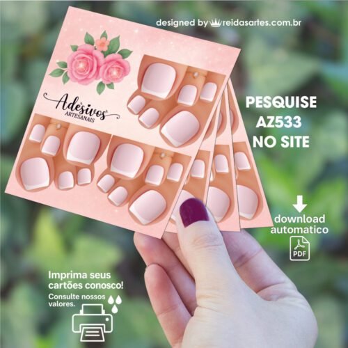 Arte em PDF – Mini 3 Pares Pé 9x10cm - AZ533 22