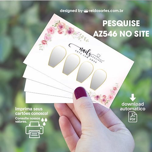 Arte em PDF Casadinha 9x5cm - (Unhas Tam: 1,1x1,7cm) AZ546 12