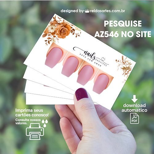 Kit 18 Artes em PDF Casadinha 9x5cm - (Unhas Tam: 1,1x1,7cm) AZ546