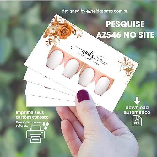 Arte em PDF Casadinha 9x5cm - (Unhas Tam: 1,1x1,7cm) AZ546 17