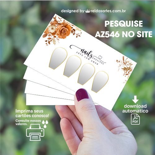 Arte em PDF Casadinha 9x5cm - (Unhas Tam: 1,1x1,7cm) AZ546 18