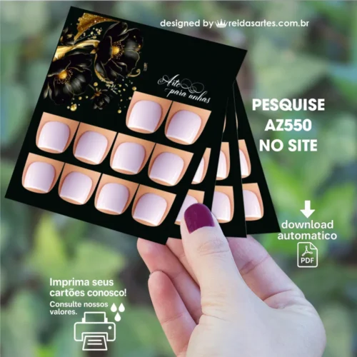 Kit 12 Artes em PDF - 5 Pares Pé 9x10cm - (unhas 1,5x1,5cm) AZ550 - Imagem 11