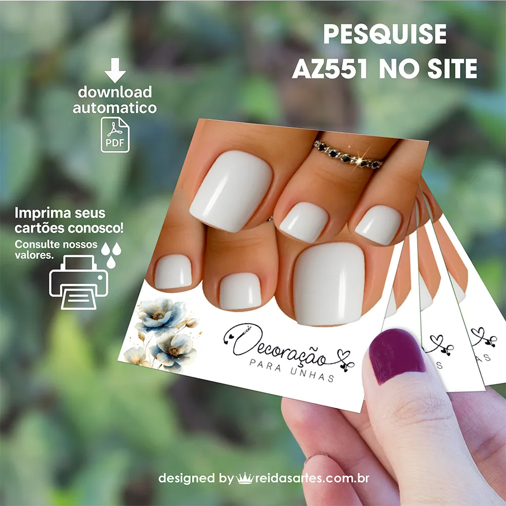 Arte em PDF Filha Única Pé pequeno 4,5x5cm - (Unhas Tam: 1,25x1,5cm) AZ551 2