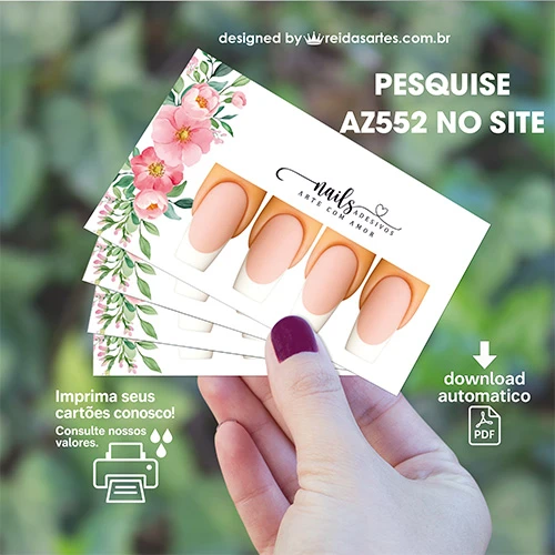 Arte em PDF Casadinha 9x5cm - (Unhas Tam: 1,1x2,3cm) AZ552 10