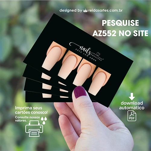 Arte em PDF Casadinha 9x5cm - (Unhas Tam: 1,1x2,3cm) AZ552 11