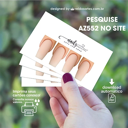 Arte em PDF Casadinha 9x5cm - (Unhas Tam: 1,1x2,3cm) AZ552 12