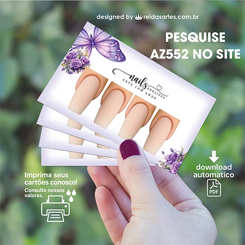 Arte em PDF Casadinha 9x5cm - (Unhas Tam: 1,1x2,3cm) AZ552 13