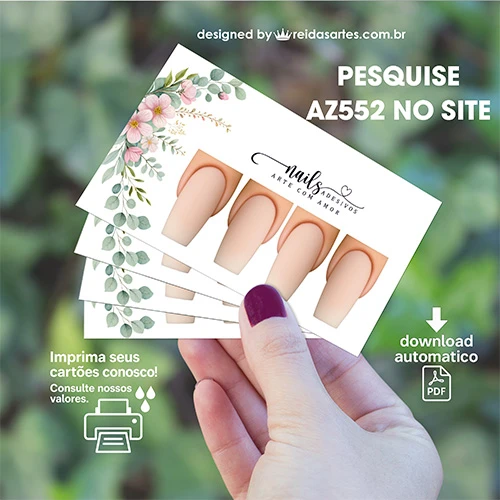 Arte em PDF Casadinha 9x5cm - (Unhas Tam: 1,1x2,3cm) AZ552 14