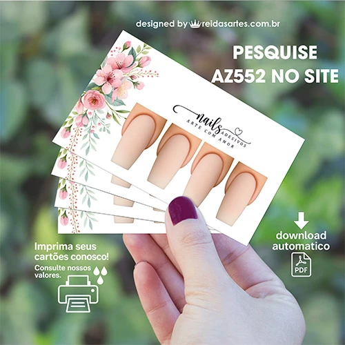 Arte em PDF Casadinha 9x5cm - (Unhas Tam: 1,1x2,3cm) AZ552 15