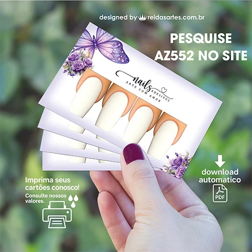 Arte em PDF Casadinha 9x5cm - (Unhas Tam: 1,1x2,3cm) AZ552 3
