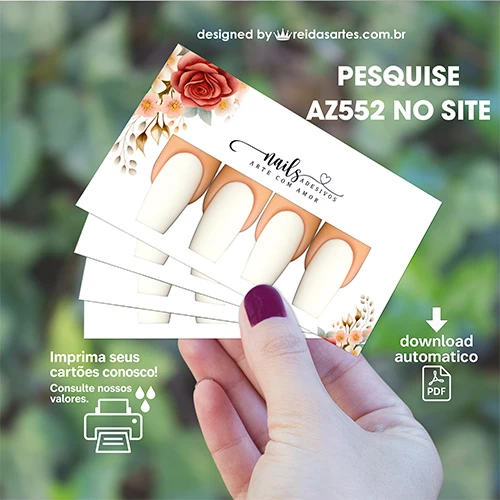 Arte em PDF Casadinha 9x5cm - (Unhas Tam: 1,1x2,3cm) AZ552 4