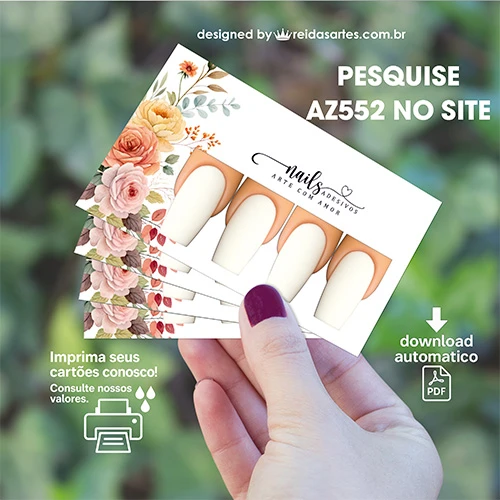 Arte em PDF Casadinha 9x5cm - (Unhas Tam: 1,1x2,3cm) AZ552 5