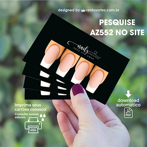 Arte em PDF Casadinha 9x5cm - (Unhas Tam: 1,1x2,3cm) AZ552 6