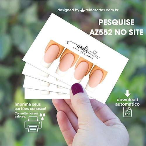 Arte em PDF Casadinha 9x5cm - (Unhas Tam: 1,1x2,3cm) AZ552 7