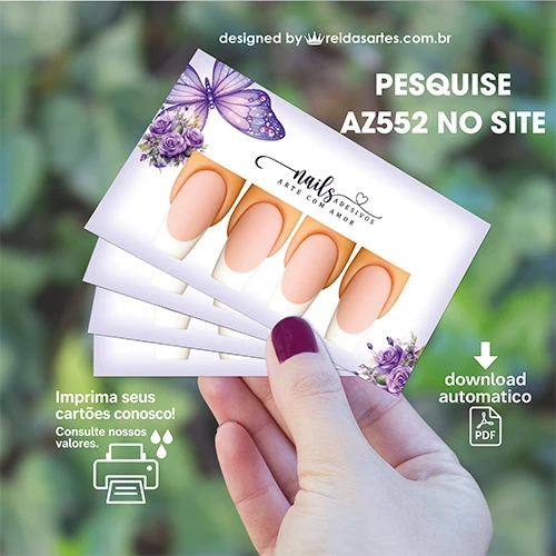 Kit 15 Artes em PDF Casadinha 9x5cm - (Unhas Tam: 1,1x2,3cm) AZ552