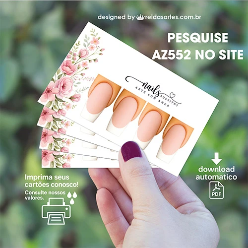 Arte em PDF Casadinha 9x5cm - (Unhas Tam: 1,1x2,3cm) AZ552 9