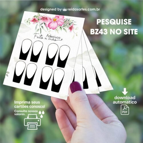 Kit de Artes para Cartões de Unhas - 6 ARTES - PDF COD:BZ43 - Imagem 4