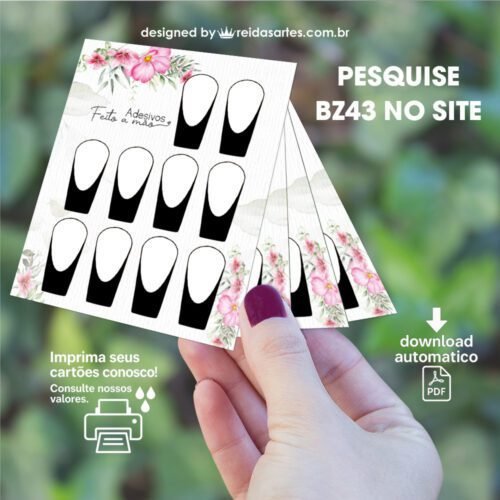 Kit de Artes para Cartões de Unhas - 6 ARTES - PDF COD:BZ43 - Imagem 3