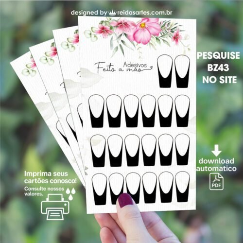 Kit de Artes para Cartões de Unhas - 6 ARTES - PDF COD:BZ43 - Imagem 2