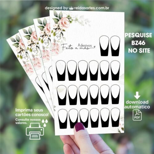 Kit de Artes para Cartões de Unhas - 7 ARTES - PDF COD:BZ46 - Imagem 2