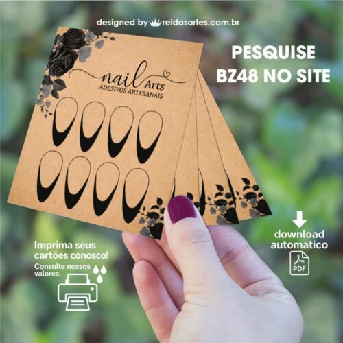 Kit de Artes para Cartões de Unhas - 9 ARTES - PDF COD:BZ48 - Imagem 4