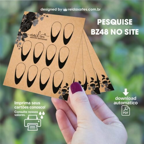 Kit de Artes para Cartões de Unhas - 9 ARTES - PDF COD:BZ48 - Imagem 3