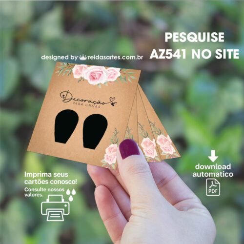 Arte em PDF Filha Única 4,5x5cm - (Unhas Tam: 1,2x1,8cm) Cor: Preta AZ541 1