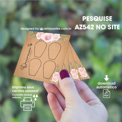 Arte em PDF Casadinha 4,5x5cm - (Unhas Tam: 1,2x1,8cm) Cor: Kraft AZ542 2