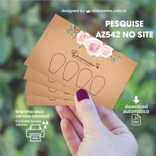Arte em PDF Casadinha 9x5cm - (Unhas Tam: 1,2x1,8cm) Cor: Kraft AZ542 4