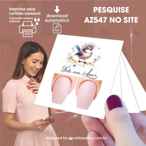 Kit 30 Artes em PDF Filha Única 4,5x5cm - (Unhas Tam: 1,1x1,7cm) AZ547 - Imagem 31