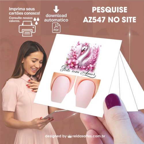 Kit 30 Artes em PDF Filha Única 4,5x5cm - (Unhas Tam: 1,1x1,7cm) AZ547 - Imagem 21