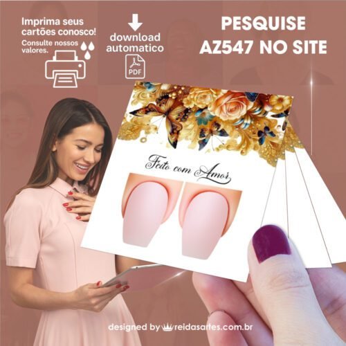 Kit 30 Artes em PDF Filha Única 4,5x5cm - (Unhas Tam: 1,1x1,7cm) AZ547 - Imagem 19