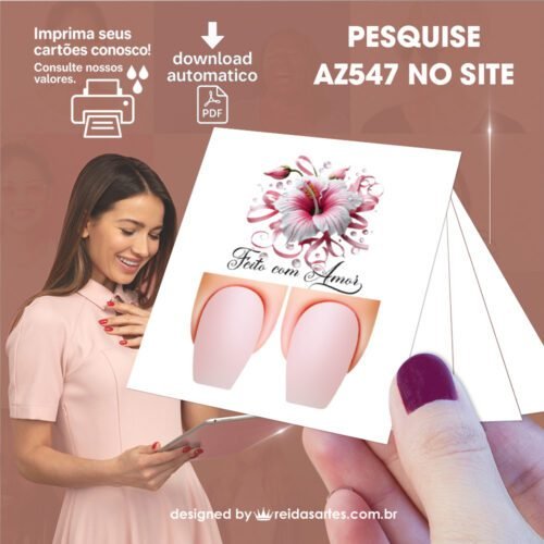 Kit 30 Artes em PDF Filha Única 4,5x5cm - (Unhas Tam: 1,1x1,7cm) AZ547 - Imagem 16